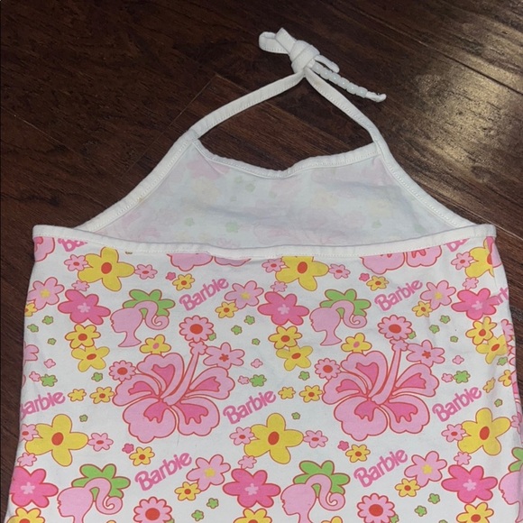 Barbie Kids Floral Halter Top - Pink and White - Picture 5 of 6